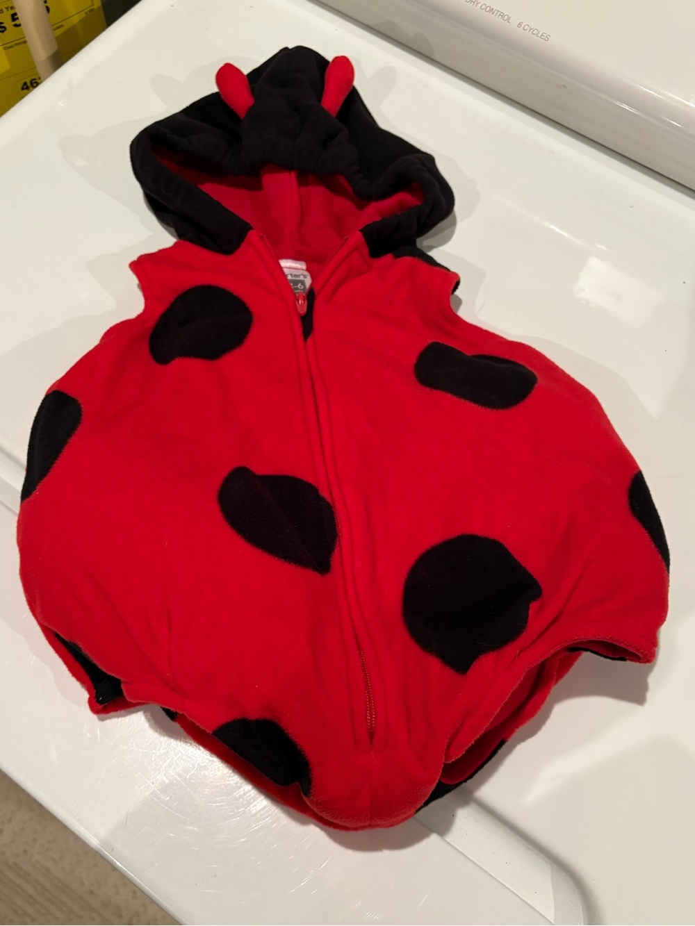 Carters Baby girl Ladybug Costume Hooded Romper size 3-6 month